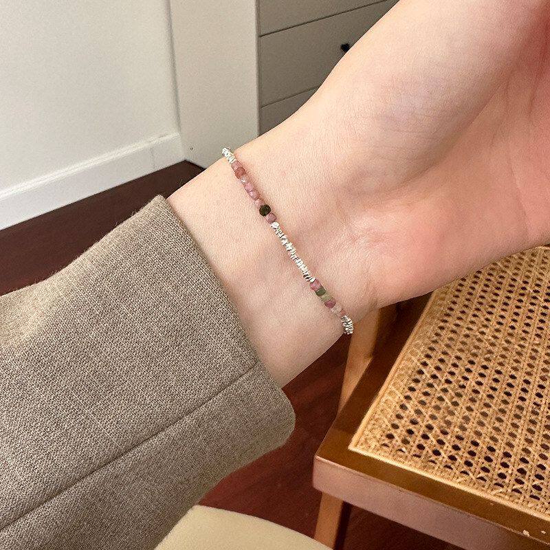 2023碧玺手链纯银B6945新925银子