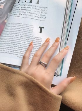 韩版红戒指韩网女款多层纯银日