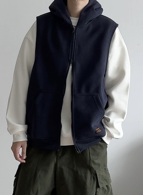 简单系列420g拉链连帽背心44223 秋冬外穿潮百搭马甲CCD自由商店