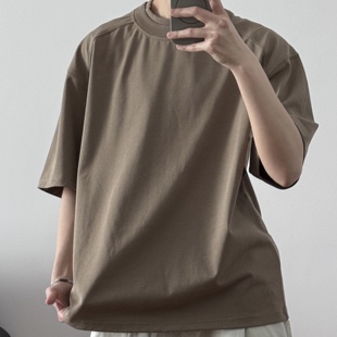 双层领重磅老钱质感短袖52067 夏季不热潮男T恤素色CCD自由商店