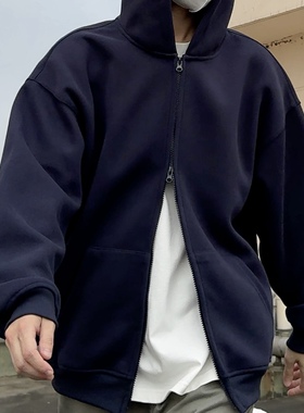 简单系列420g双拉链卫衣外套44530 秋冬百搭连帽开衫CCD自由商店