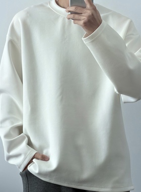 「软弹抗皱」好感圆领打底衫34372 通勤套头衫宽松男CCD自由商店