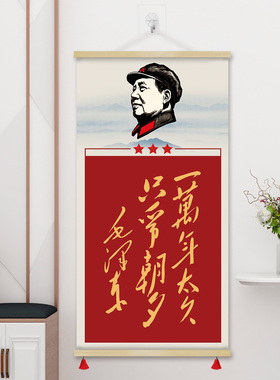 一万年太久只争朝夕毛泽东书法挂画客厅书房办公室装饰画GZS28