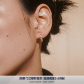 基础经典 s925 镶钻mini金银小耳圈 ANN PAUSA