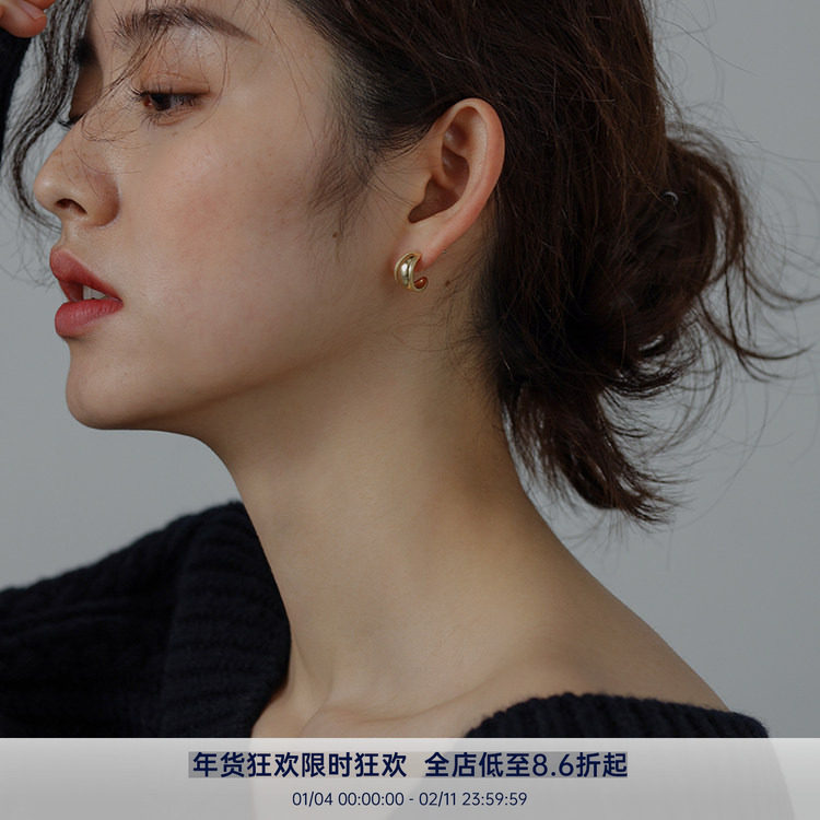 PAUSA ANN  s925 Claro复古修饰简约金银耳钉,饰品/流行首饰/时尚饰品新,银饰耳饰,淘宝优惠券,粉丝福利购,淘宝优惠卷
