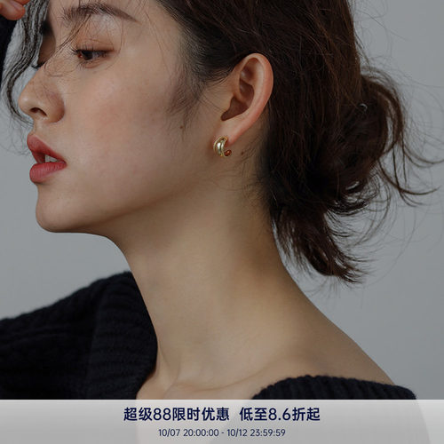 PAUSA ANN  s925 Claro复古修饰简约金银耳钉