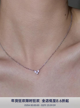 PAUSA ANN s925 马赛克满钻爱心极简通勤项链