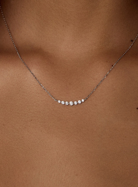 PAUSA ANN s925 高火彩渐变圆钻排列轻奢通勤风项链