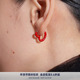 PAUSA ANN 红色滴油爱心新年氛围简约小众设计耳钉