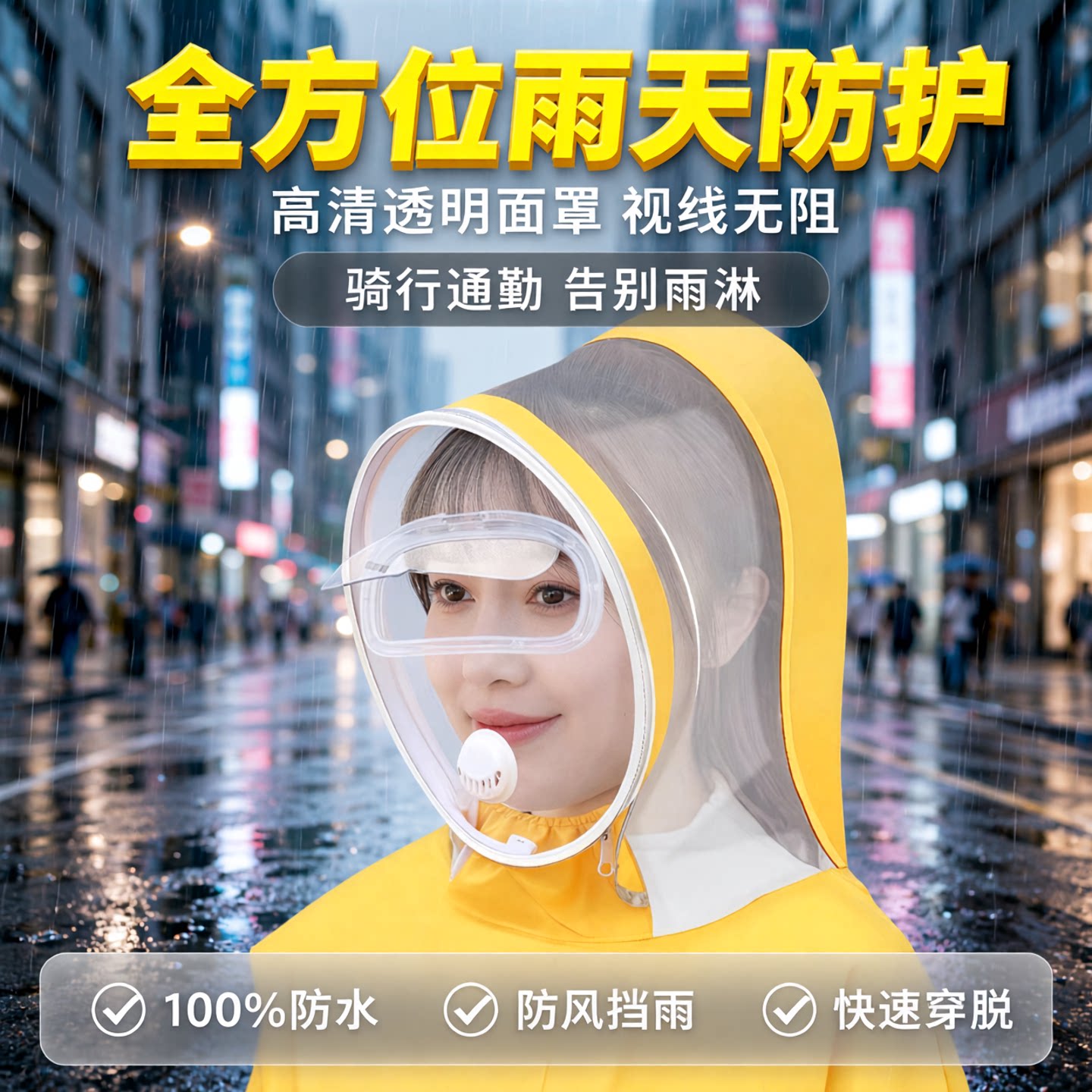 电动车雨罩透明双人雨衣成人骑行摩托面罩成年人户外出行装备新款