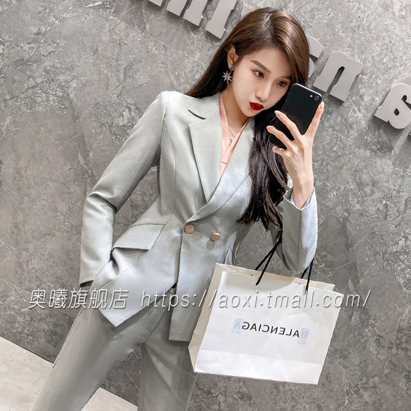 英伦范职业套装女时装气质修身干练气质西服上班总裁西装套装高端