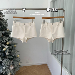 版 下装 型致胜 纯欲气质热裤 搭配 高腰麂皮绒微弹包臀短裤 柒月末