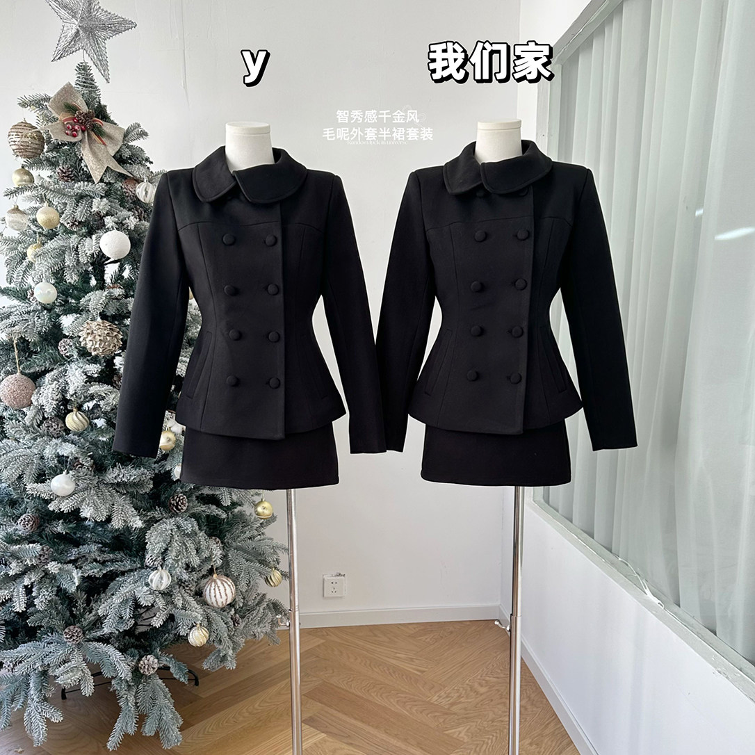 智秀感冬季千金风立领设计气质