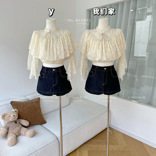柒月末「对白」中古刺绣花边上衣+满天星蕾丝上衣+泡泡袖小衫