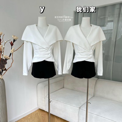 肯豆同款大翻领MaxMa*ra外套收腰