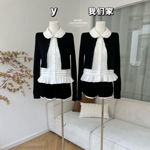 柒月末/fw 绢羽笔尖 小卓花边拼纱下摆刺绣领纯棉白衬衫上衣