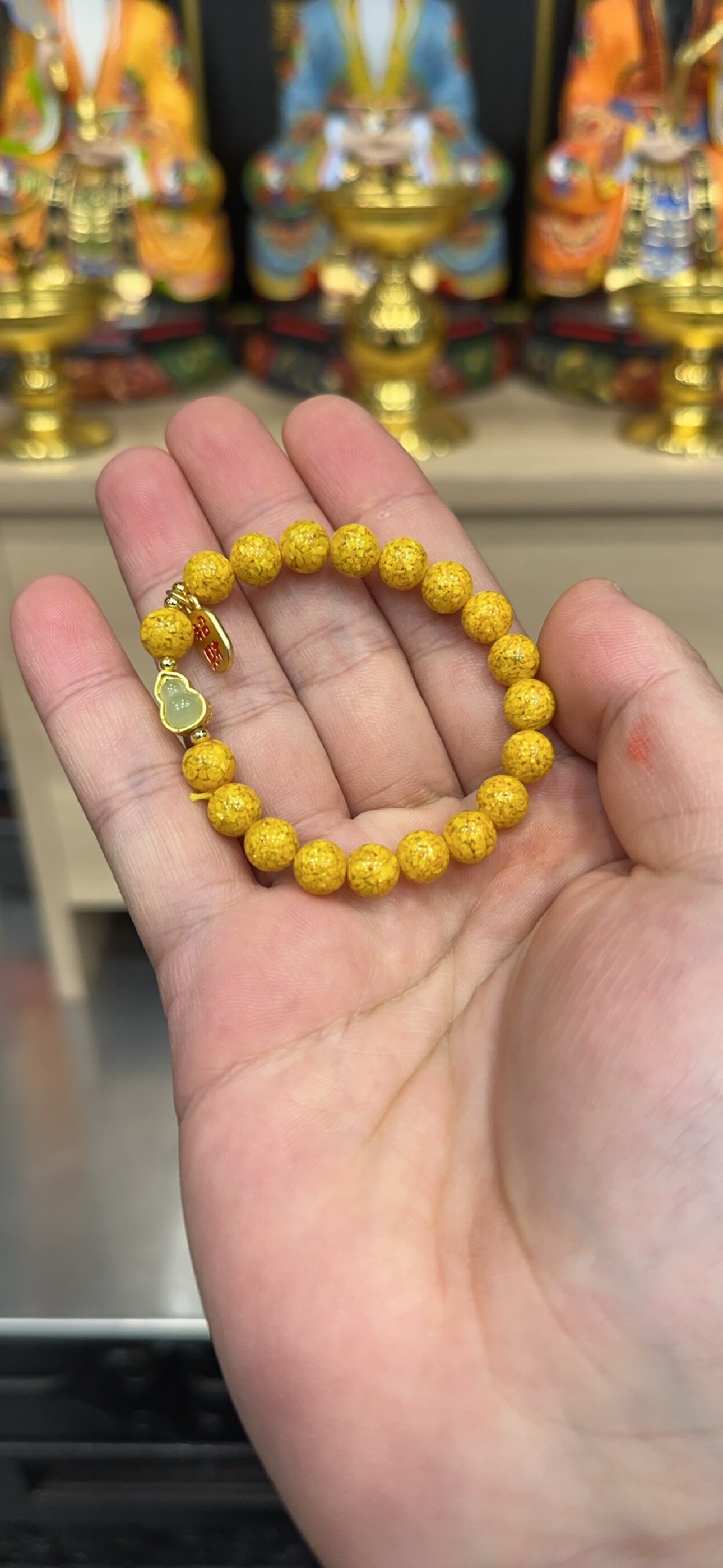 矛山天然雄黄原矿晶体朱砂手串黄色手链女转运珠雄黄砂手串