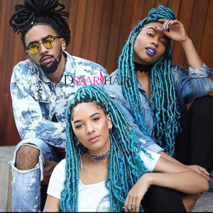 脏辫雷鬼辫子男女假发外贸黑人假发接发马尾彩虹编发 faux locs
