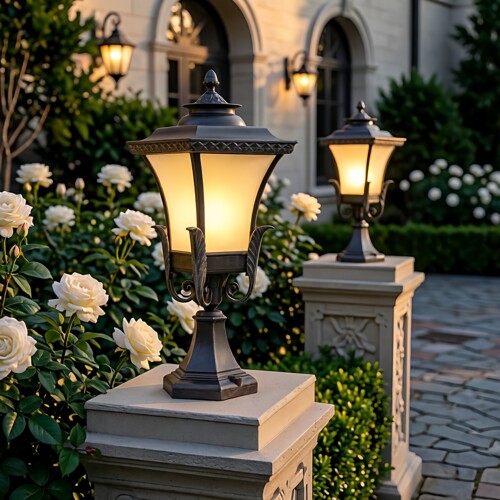 别墅大门围墙柱子灯;ed