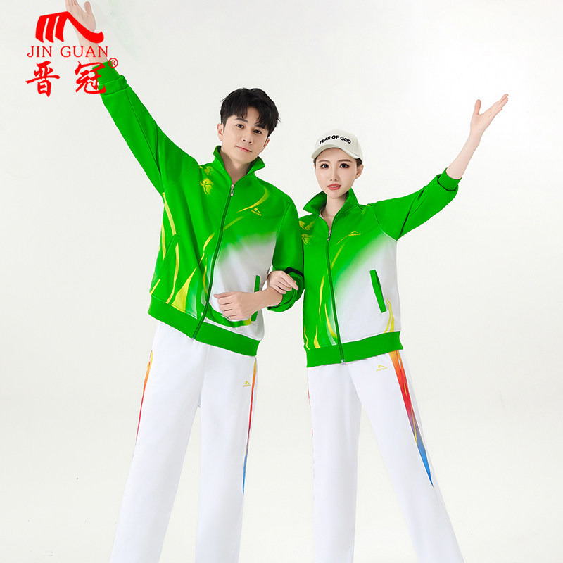 晋冠中老年团体长袖短袖三件套套