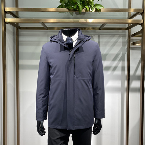 兔毛内胆可脱卸男士尼克服外套