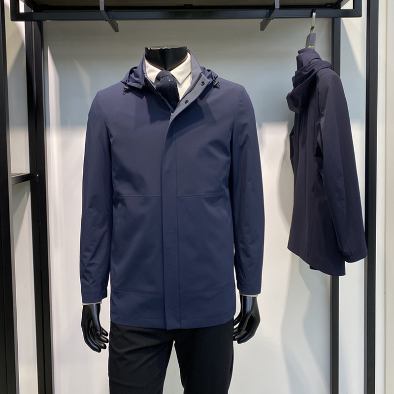 男士派克服上衣休闲免烫可脱卸帽