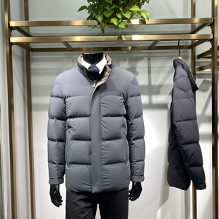 直充绒25年冬季新品男士立领羽绒服商务休闲鹅绒服上衣领佐诺依