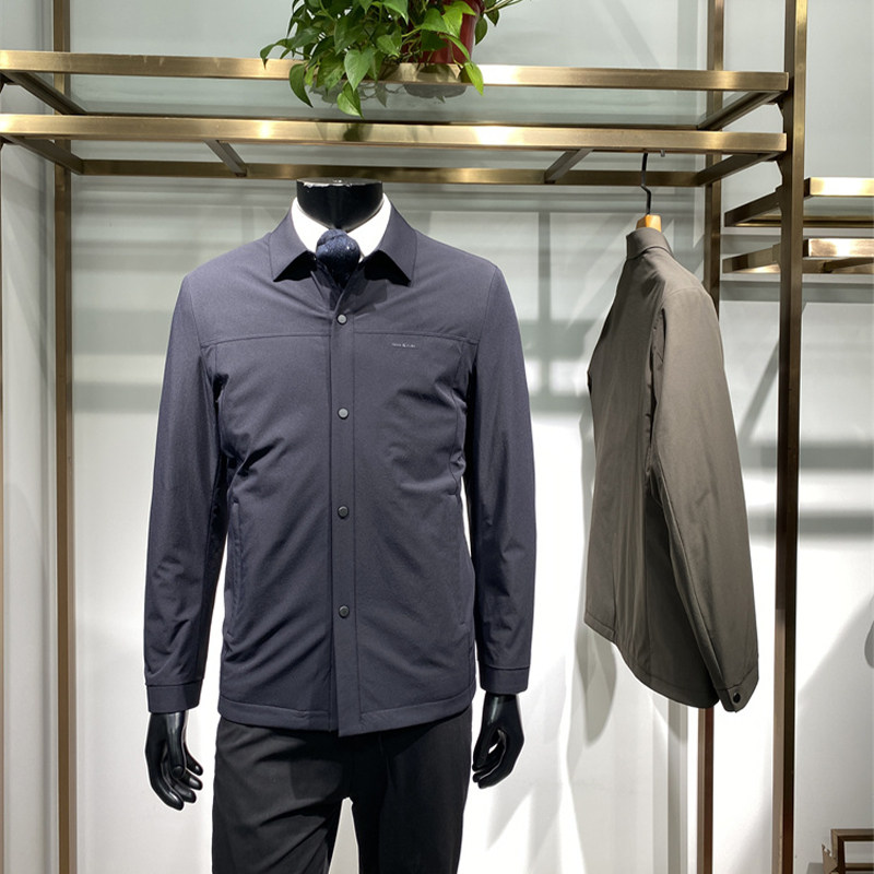 直充绒鹅绒弹力面料男士羽绒服