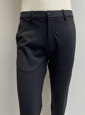 回馈款腰围有弹性男士黑色商务休闲裤免烫中腰裤子领佐诺依品牌