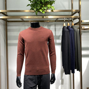 圆领针织衫 男士 羊毛混纺休闲保暖套头毛衣领佐诺依 新品 25年秋冬季