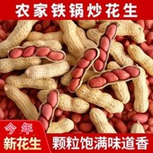 2025年新货现炒现卖原味炒花生农家铁锅炒熟花生带壳红皮花生炒货