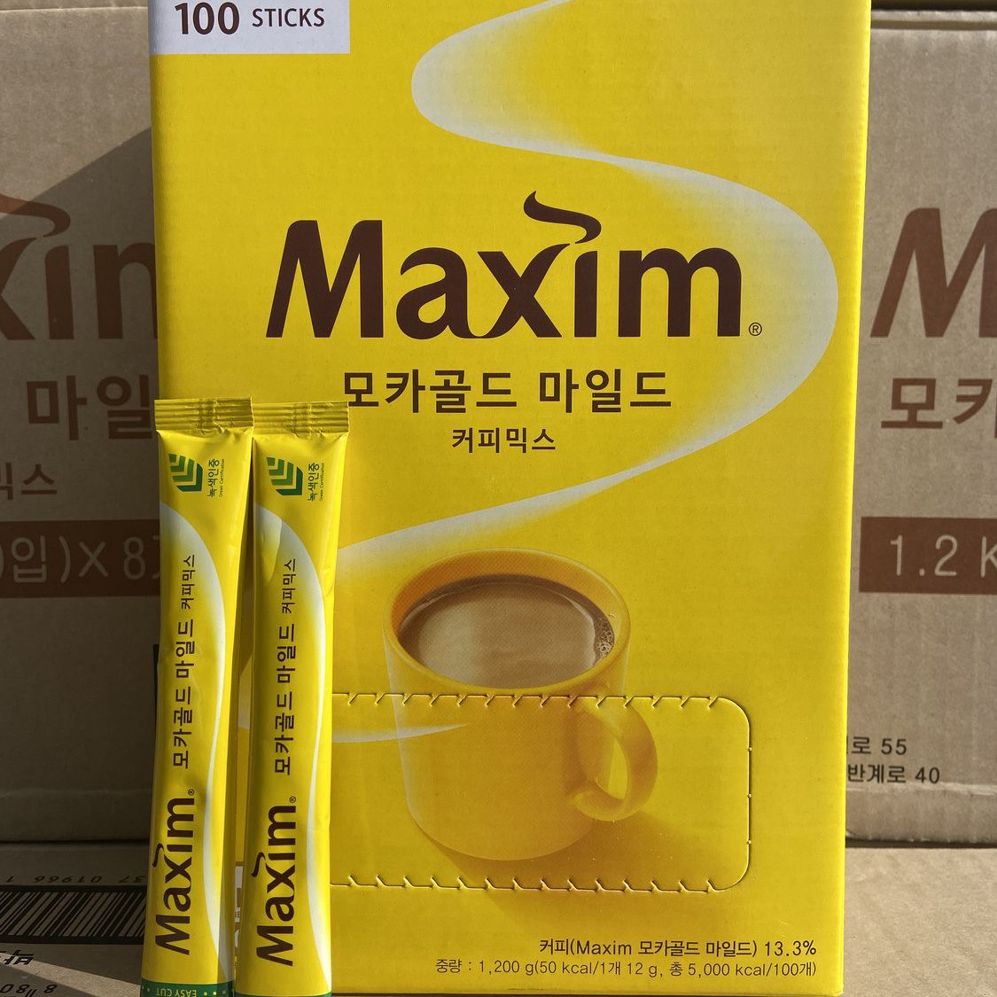 韩国正品麦馨Maxim咖啡三合一摩卡速溶咖啡100条1200礼盒装包邮
