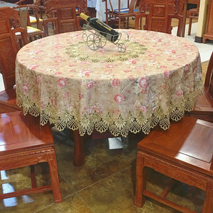 奢华酒店网红餐桌布茶几布 桌布圆桌布艺家用圆形大圆桌桌布欧式