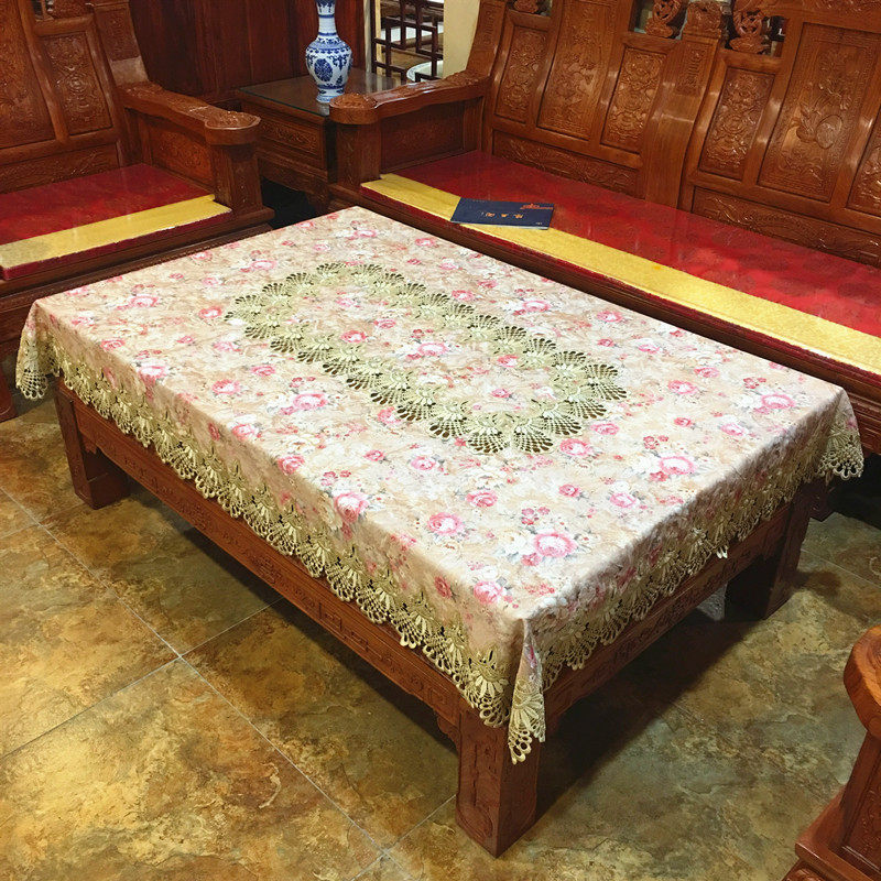 茶几布艺盖巾茶几布桌布长方形客厅新中式正方形圆形桌布家用欧式