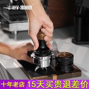 咖啡机手柄填压平台 实木工作板 粉锤收纳板 3BOMBER轰炸机 MHW