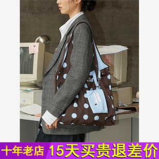 wishmore冲孔单肩包原创多功能百搭便携大容量波点手提包包包双面