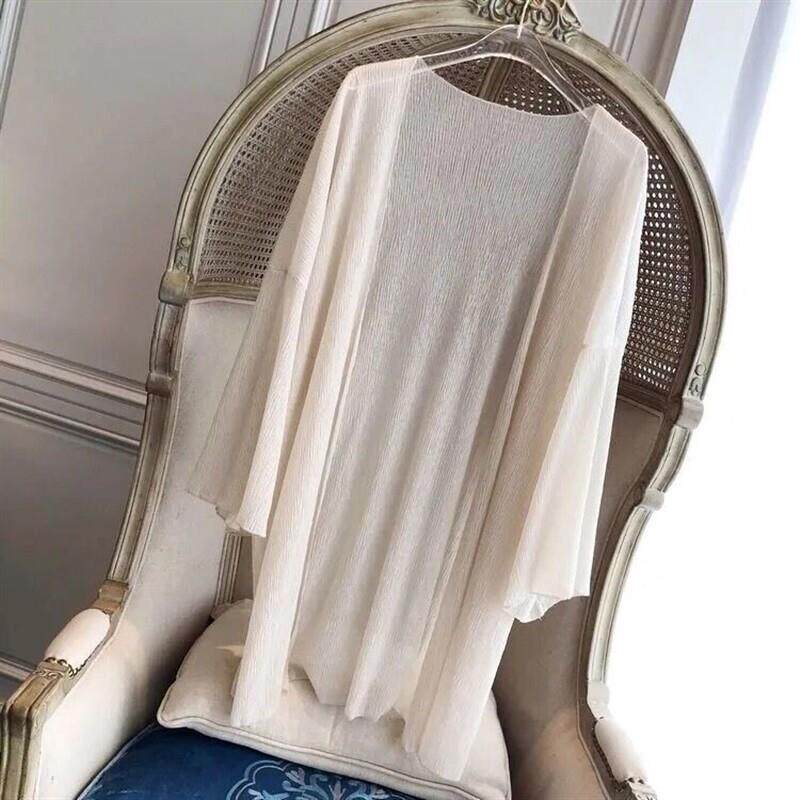 泳衣遮挡纱防晒衣罩衫可下水防晒海滩女夏薄款外套中长版外搭开衫