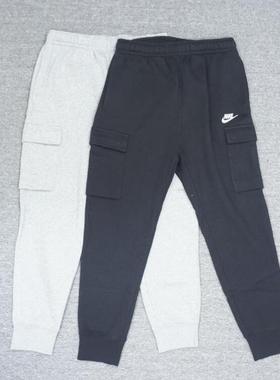 耐克NIKE 男子加绒保暖运动休闲侧边口袋束脚长裤 CD3130-063-010