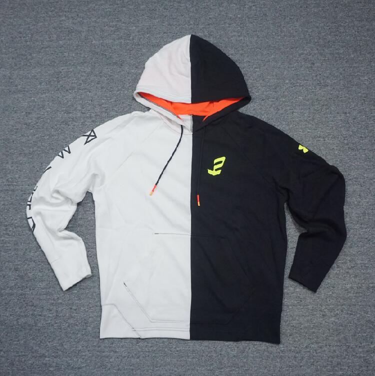 安德玛UA 恩比德男子拼接撞色篮球运动套头连帽卫衣 1366531-001