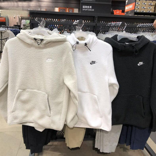 耐克NIKE男子连帽羊羔绒套头衫