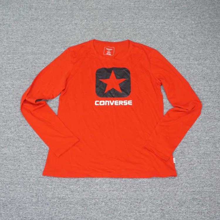 CONVERSE匡威男款 经典时尚简约红色潮流印花款运动户外休闲长袖
