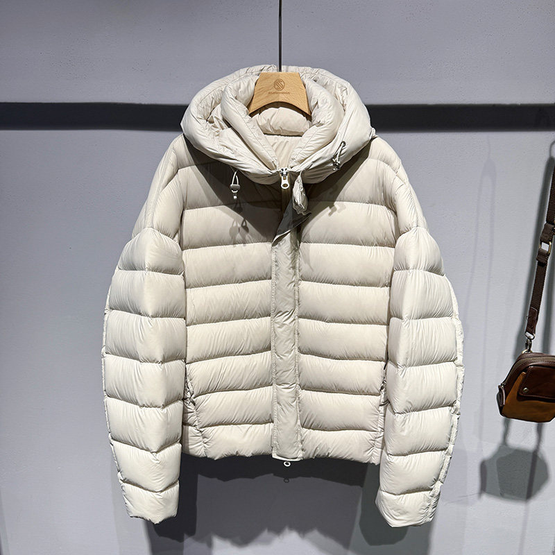 纯色百搭连帽多色90%白鹅绒羽绒服休闲宽松百搭韩版面包服外套男