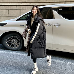 90白鸭绒羽绒服黑色中长款女 2D111-A605 P365 K528 主推图片