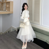 2025春季新款韩系高级感衬衫连衣裙女温柔风半身裙时尚，女装连衣裙，2D111
