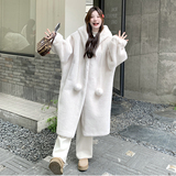 【】时尚气质连帽长款大衣毛球系2D111-A1092P220K335，女装皮草，2D111