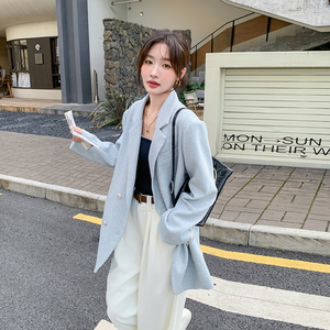 【】蓝色休闲气质西装外套女 2D111-A1031 P165 K228图片