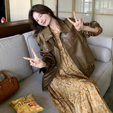 【】美拉德咖色皮衣外套秋女2C012-A620P150K208主推，女装皮衣，2D111