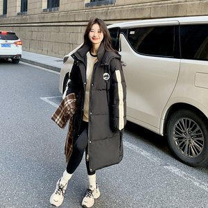 90白鸭绒羽绒服黑色中长款女 2D111-A605 P365 K528 主推图片