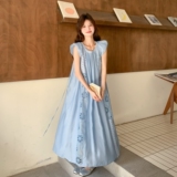 【新款】设计感蓝色连衣裙夏季2D111-SMQ001P135K188，女装连衣裙，2D111