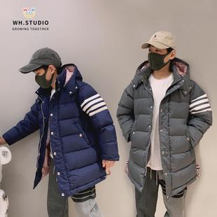 威廉家|真95白鸭绒 男童女童连帽加厚保暖中长款羽绒服